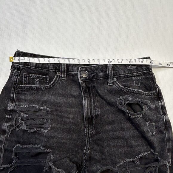 Lot of 2 American Eagle Jean Shorts Size 4 Denim Stretch Black Cut Off 90s HR - Picture 6 of 16